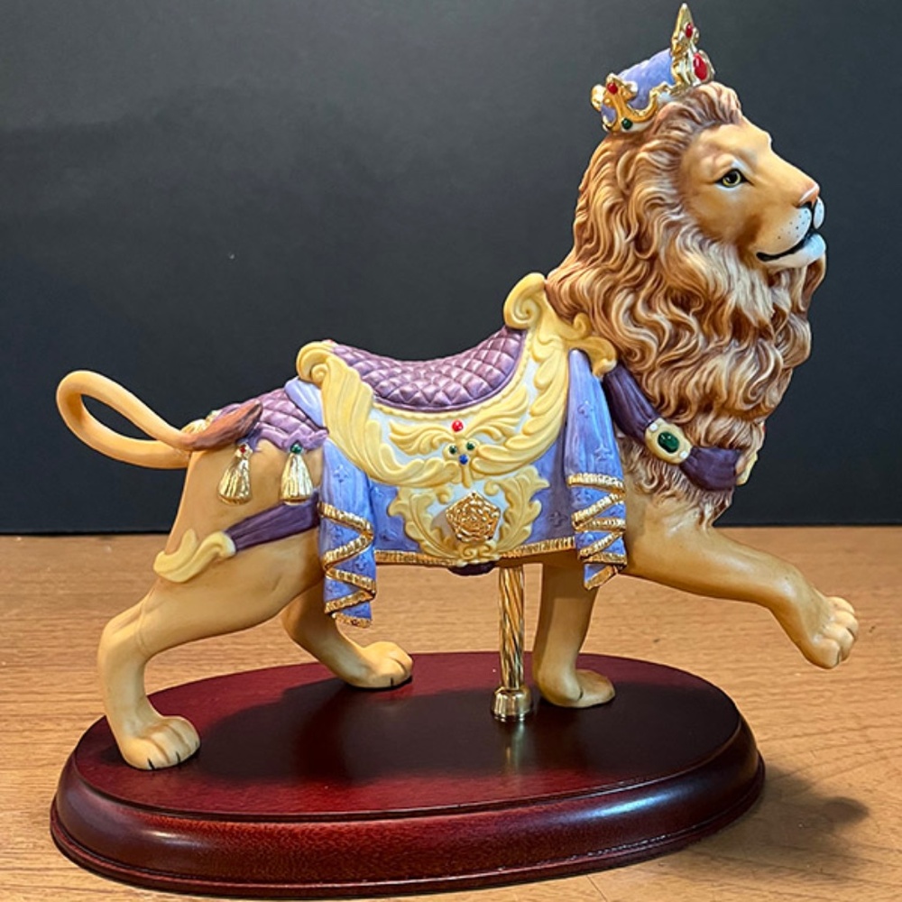 Lenox Carousel Lion Figurine, Hand-painted Porcelain, Limited Edition 1990